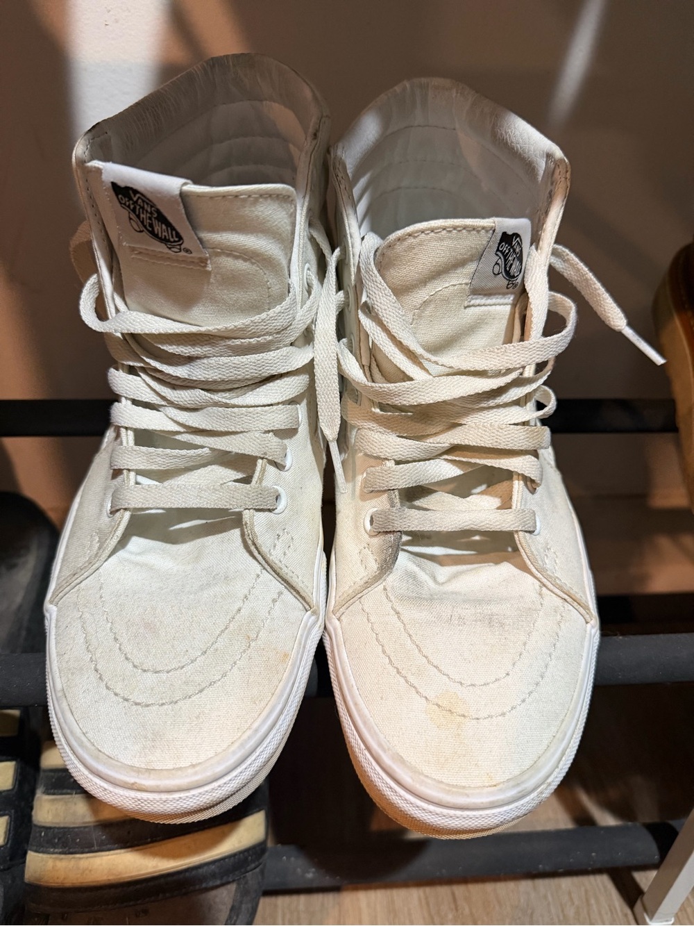 Vans High Top Sneakers in Off-White Canvas